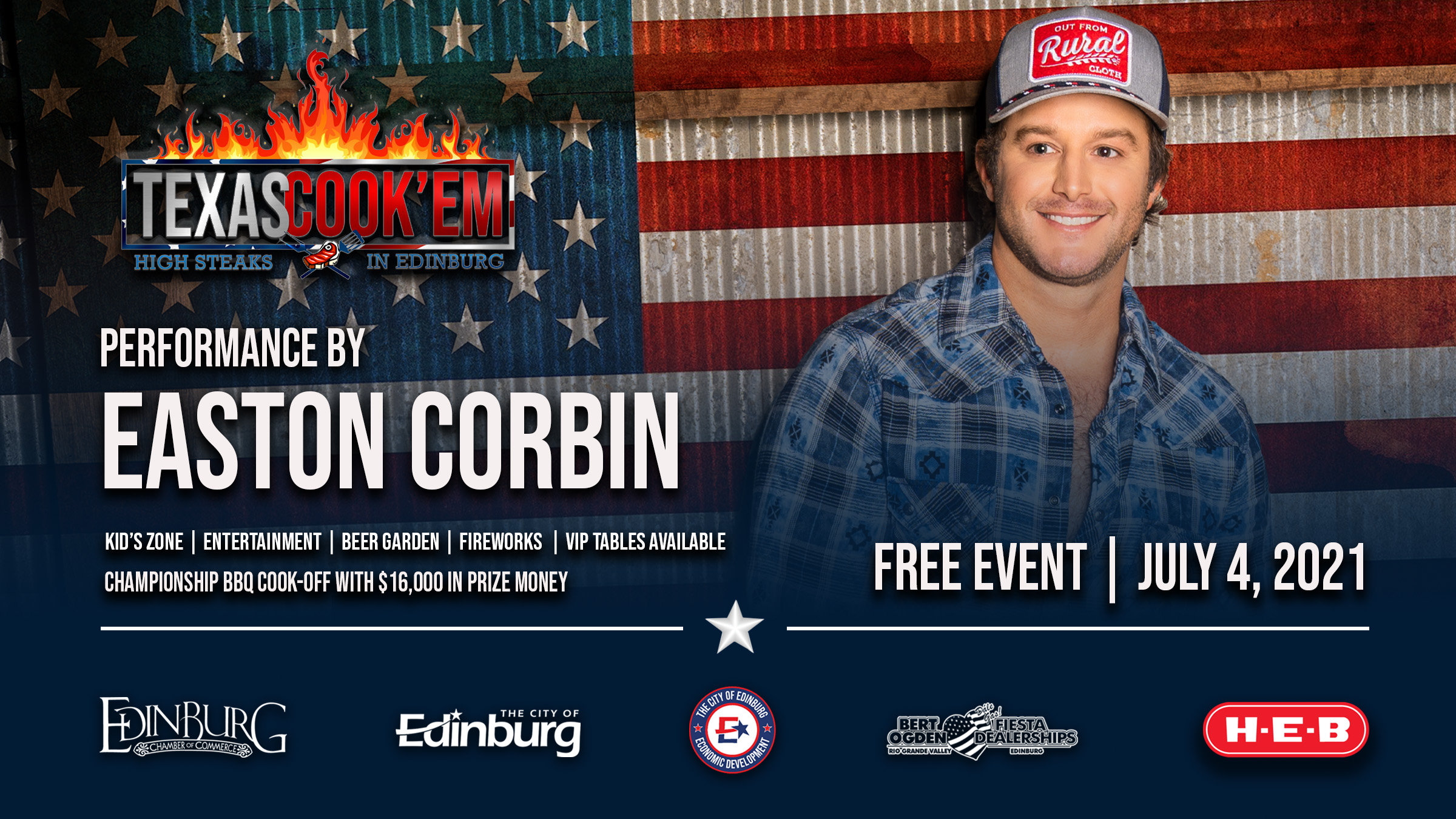 Easton Corbin To Perform on 4th of July Edinburg Chamber